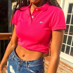 Vintage‎ Early 2000s Lacoste Women's Polo Shirt | Hot Pink | Size 46